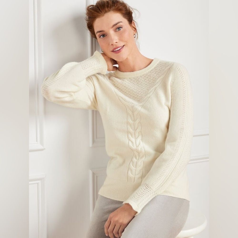 Talbots Cable Knit Crewneck Sweater